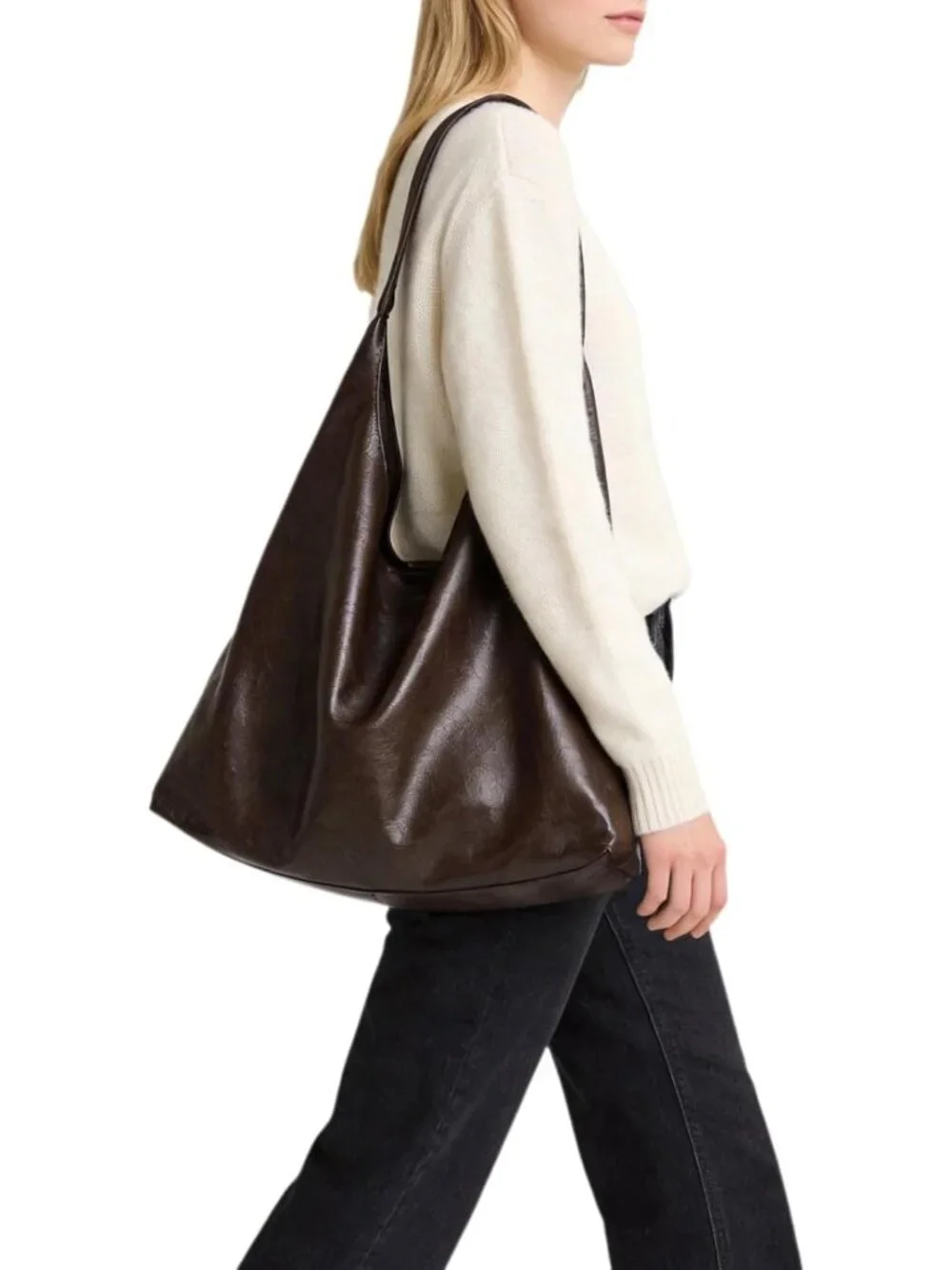 Hobo Bags for Women, Soft Vegan Leather Slouchy Shoulder Handbag Casual Tote Pur